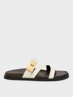 Aelin Metallic-Buckle Strappy Sandals