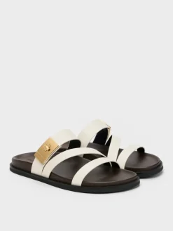 Aelin Metallic-Buckle Strappy Sandals