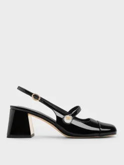 Aeryn Patent Pearl Slingback Pumps