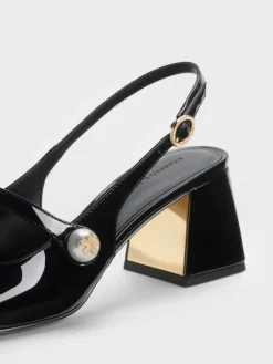 Aeryn Patent Pearl Slingback Pumps