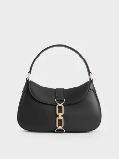 Agatha Chain-Accent Hobo Bag