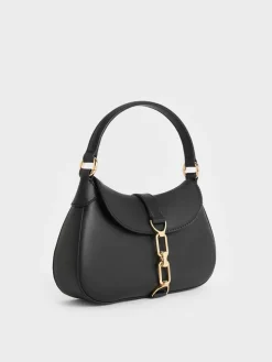 Agatha Chain-Accent Hobo Bag