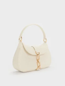 Agatha Chain-Accent Hobo Bag