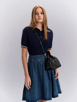 Ally Ruched Chain-Handle Bag