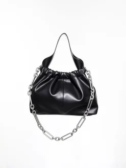 Ally Ruched Chain-Handle Bag