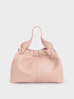 Ally Ruched Chain-Handle Bag