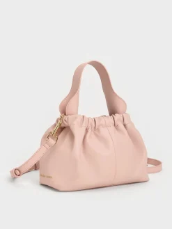Ally Ruched Chain-Handle Bag