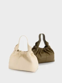 Ally Ruched Chain-Handle Bag