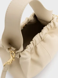 Ally Ruched Chain-Handle Bag