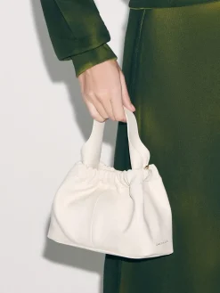 Ally Ruched Chain-Handle Bag