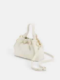 Ally Ruched Chain-Handle Bag