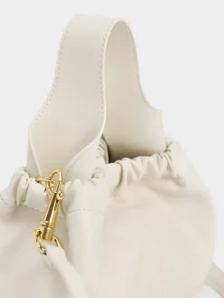 Ally Ruched Chain-Handle Bag