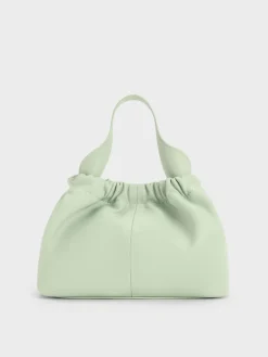 Ally Ruched Slouchy Chain-Handle Bag