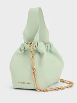 Ally Ruched Slouchy Chain-Handle Bag