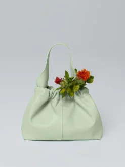Ally Ruched Slouchy Chain-Handle Bag