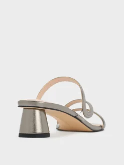 Arden Metallic Wavy Strap Mules