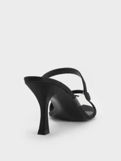 Arden Satin Wavy Heeled Mules