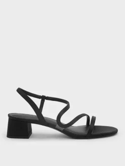 Arden Satin Wavy Slingback Sandals