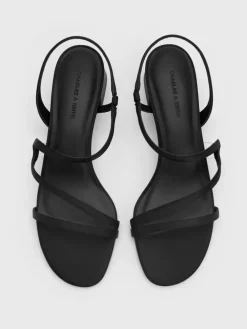 Arden Satin Wavy Slingback Sandals