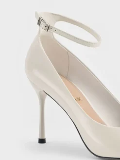 Aretha Patent Leather Ankle-Strap Stiletto-Heel Pumps