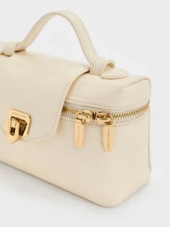 Arwen Croc-Effect Top Handle Vanity Bag