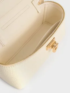 Arwen Croc-Effect Top Handle Vanity Bag