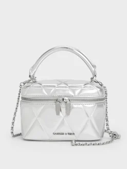 Arwen Metallic Quilted Vanity Bag