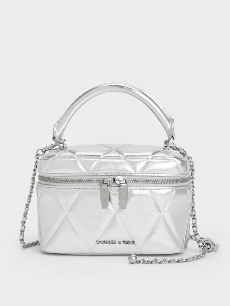Arwen Metallic Quilted Vanity Bag