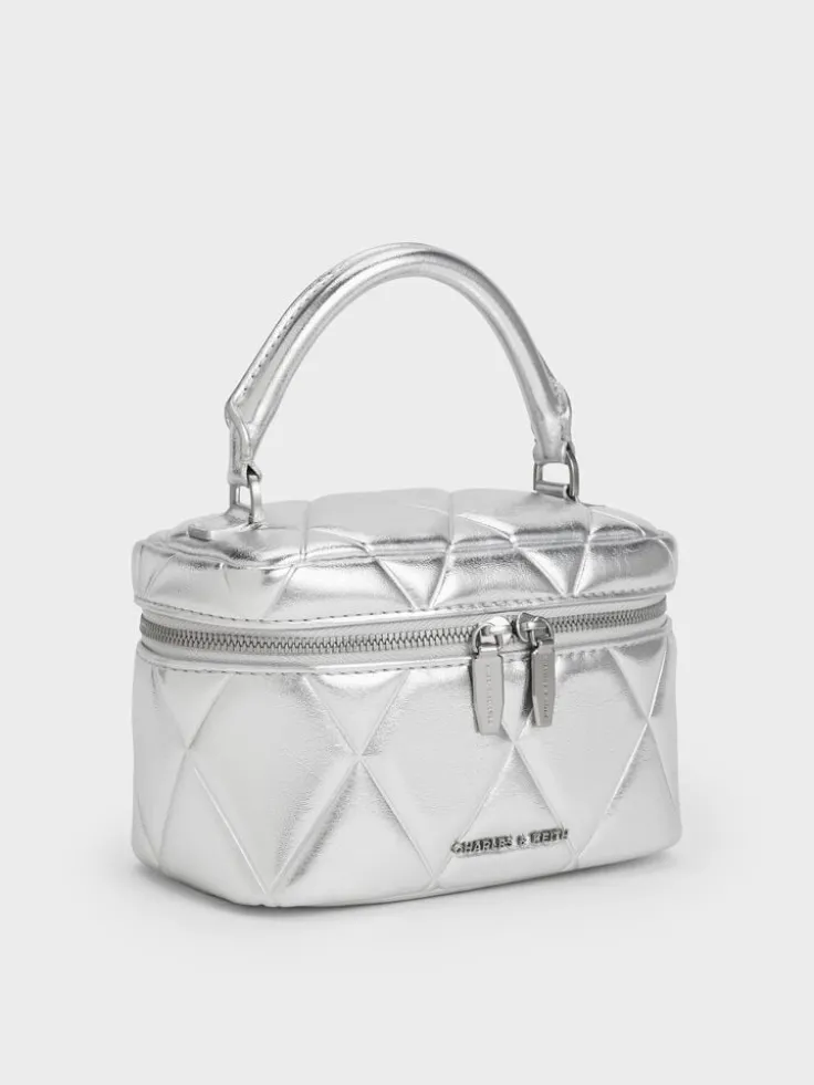 Arwen Metallic Quilted Vanity Bag