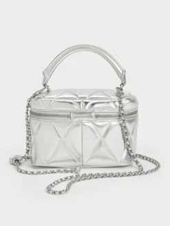 Arwen Metallic Quilted Vanity Bag