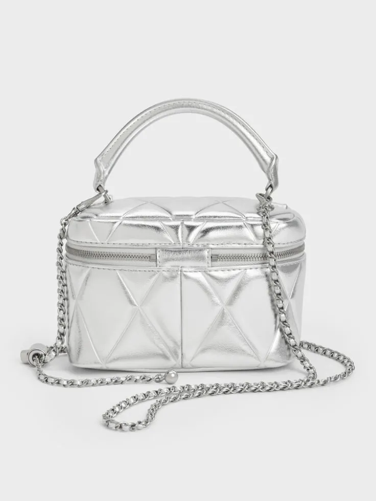 Arwen Metallic Quilted Vanity Bag