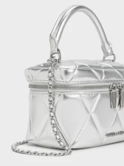 Arwen Metallic Quilted Vanity Bag