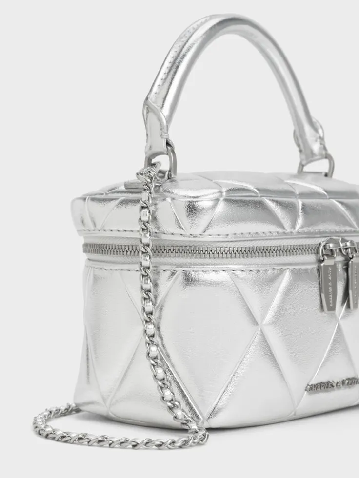 Arwen Metallic Quilted Vanity Bag