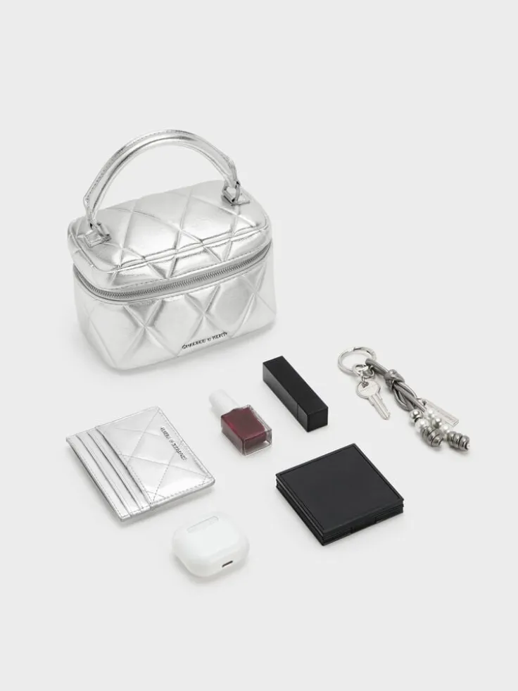 Arwen Metallic Quilted Vanity Bag