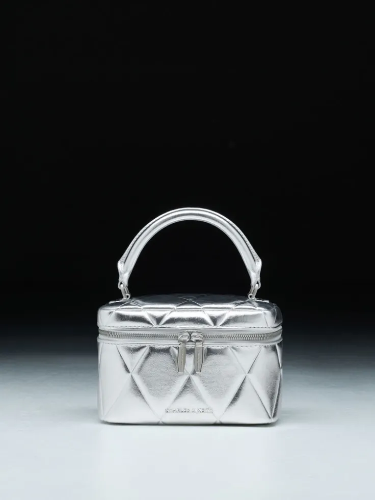 Arwen Metallic Quilted Vanity Bag
