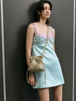 Arya Braided-Chain Crossbody Bag