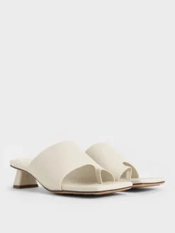 Asymmetric Square-Toe Toe-Ring Sandals