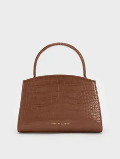 Aubrielle Croc-Effect Belted Top Handle Bag