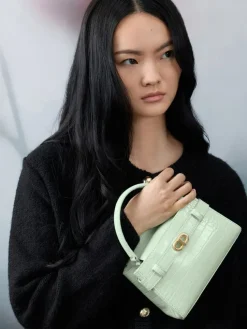 Aubrielle Croc-Effect Belted Top Handle Bag