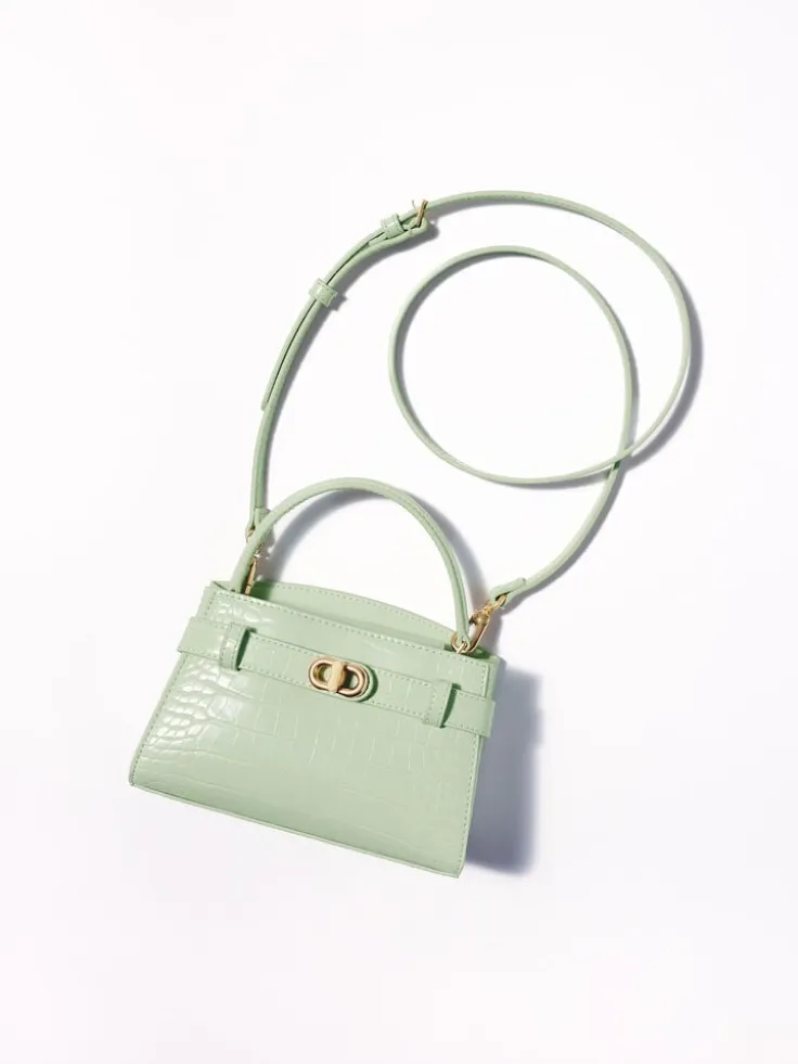 Aubrielle Croc-Effect Belted Top Handle Bag