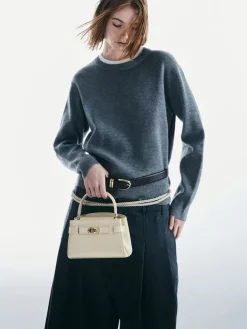 Aubrielle Croc-Effect Belted Top Handle Bag