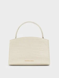 Aubrielle Croc-Effect Belted Top Handle Bag