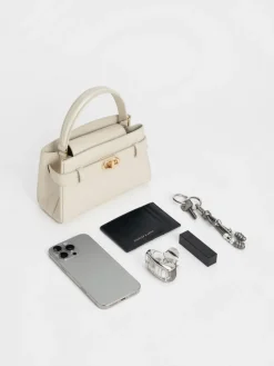 Aubrielle Croc-Effect Belted Top Handle Bag