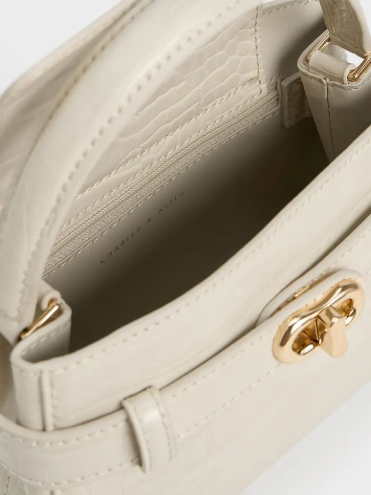 Aubrielle Croc-Effect Belted Top Handle Bag