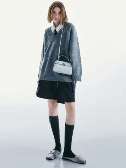 Aubrielle Croc-Effect Belted Top Handle Bag