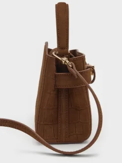 Aubrielle Croc-Effect Belted Top Handle Bag