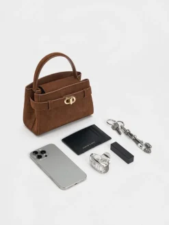 Aubrielle Croc-Effect Belted Top Handle Bag