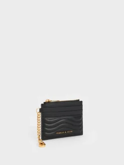 Aubrielle Wavy-Stitch Card Holder