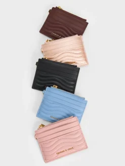 Aubrielle Wavy-Stitch Card Holder