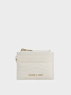 Aubrielle Wavy-Stitch Card Holder